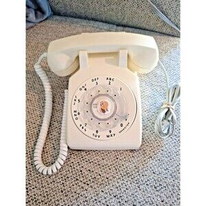 VTG Bell System Western Electric Beige Rotary Dial Desk Telephone 500 15 QBAN20